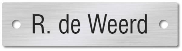 Goedkoop RVS Naambordje met gravering 10 x 2,5 cm
