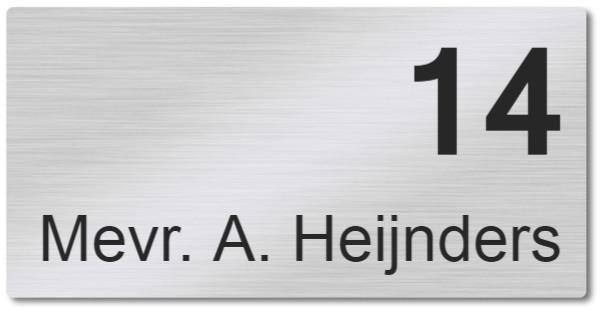 Zelfklevend RVS Naambordje met gravering 12 x 6 cm