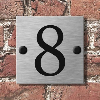 RVS Naambord 10 x 10 cm gegraveerd met sierdopjes