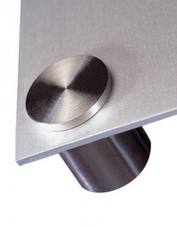 RVS Naambord 25 x 20 cm gegraveerd met luxe sierdopjes