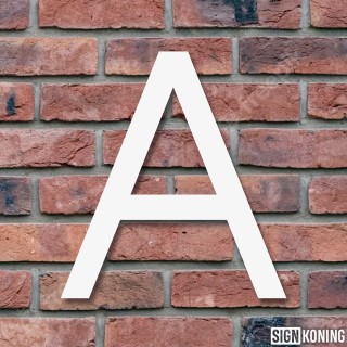 Witte Huisnummertoevoeging A - 15 cm
