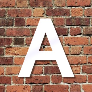 Witte Huisnummertoevoeging A - 15 cm