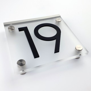 Huisnummerbord met LED verlichting - Frost - 15x15cm