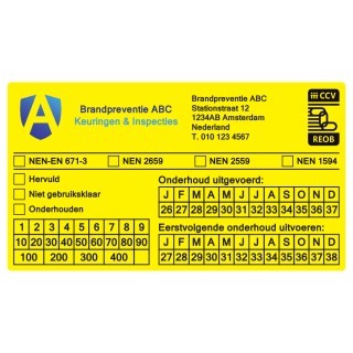Keuringssticker Brandblusser - 90 x 50 mm
