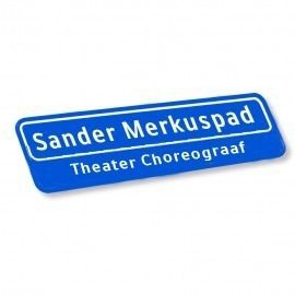 Kunststof Straatnaambord 30x7cm met ondertekst