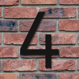 Huisnummer 4 - Luxe Zwart Huisnummer 50 cm