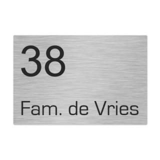 Naambordje voordeur RVS gegraveerd – 15 x 10 cm