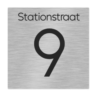 Naambordje voordeur RVS gegraveerd - 15 x 15 cm