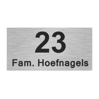 RVS Naambord 16 x 8 cm gegraveerd met blinde bevestiging