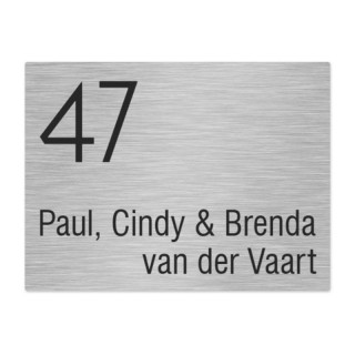 Naambordje voordeur RVS gegraveerd – 20 x 15 cm