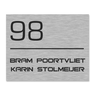 RVS Naambord 25 x 20 cm gegraveerd met blinde bevestiging