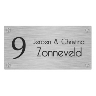Naambordje voordeur RVS gegraveerd met afstandhouders - 30 x 15 cm