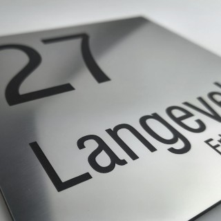 Naambordje voordeur - 15 x 15 cm - RVS Look - Gegraveerd