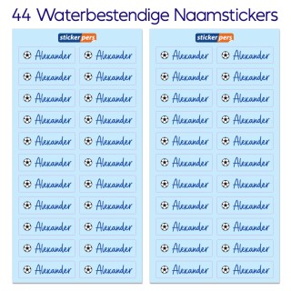 Naamstickers 50 x 15 mm - 44 stuks - Blauw