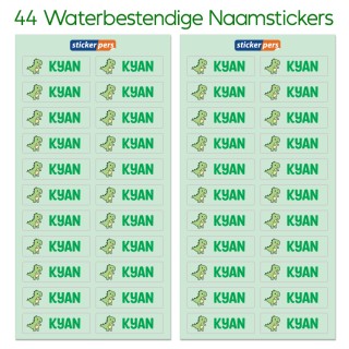 Naamstickers 50 x 15 mm - 44 stuks - Groen