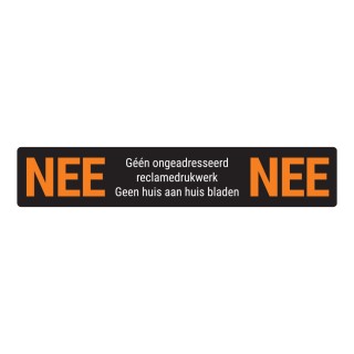 Nee Nee Sticker Brievenbus - Zwart - 150 x 28 mm