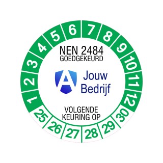 Keuringssticker NEN 2484 met logo - 30 mm