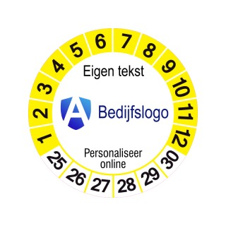Keuringssticker 30 mm - Geel & Zwart
