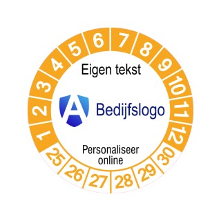Keuringssticker 30 mm - Oranje