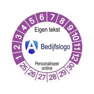 Keuringssticker 30 mm - Paars