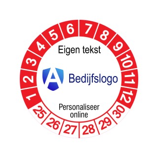 Keuringssticker 30 mm - Rood