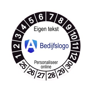 Keuringssticker 30 mm - Zwart