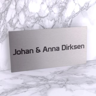 RVS Naambord 16 x 8 cm gegraveerd met blinde bevestiging