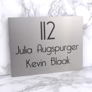 Naambordje voordeur RVS gegraveerd – 20 x 15 cm