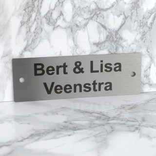 Goedkoop RVS Naambordje met gravering 15 x 5 cm