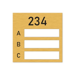 Naamplaathouder met gravering - Goud Look - 3 Kaartjes