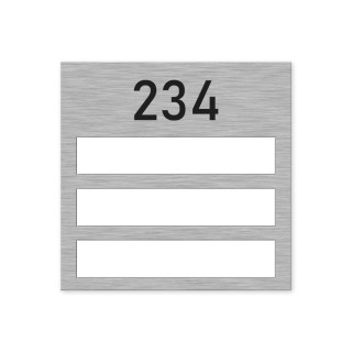 Naamplaathouder met gravering (type 2) - RVS Look - 3 Kaartjes