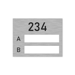 Naamplaathouder met gravering - RVS Look - 2 Kaartjes