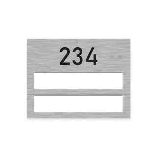 Naamplaathouder met gravering (type 2) - RVS Look - 2 Kaartjes