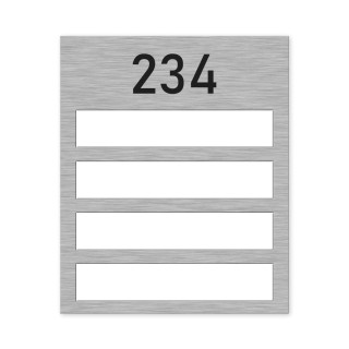 Naamplaathouder met gravering (type 2) - RVS Look - 4 Kaartjes