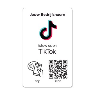 TikTok Volg Kaartje (QR en NFC) - 8 x 5 cm