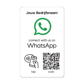 WhatsApp Kaartje (QR en NFC) - 8 x 5 cm