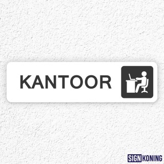 Zelfklevend deurbordje 15 x 4 cm - Kantoor - Wit