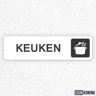 Zelfklevend deurbordje 15 x 4 cm - Keuken - Wit