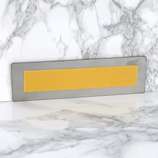 Zelfklevend RVS Naambordje met gravering 12 x 3,5 cm