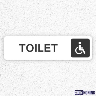 Zelfklevend WC Bordje 15 x 4 cm - Toilet Invalide - Wit