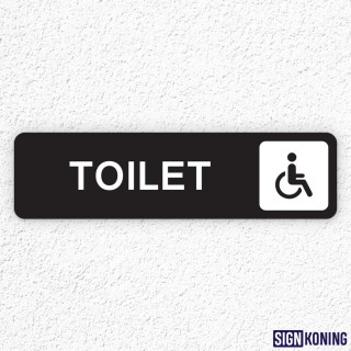 Zelfklevend WC Bordje 15 x 4 cm - Toilet Invalide - Zwart