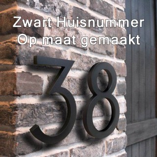 Maatwerk Mat Zwart Huisnummer van 10 tot 100 cm