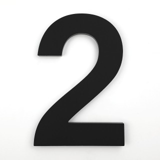 Huisnummer 2 - Zwart Huisnummer 15 cm