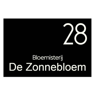 Zwart naambord met verlichting - 30 x 20 cm